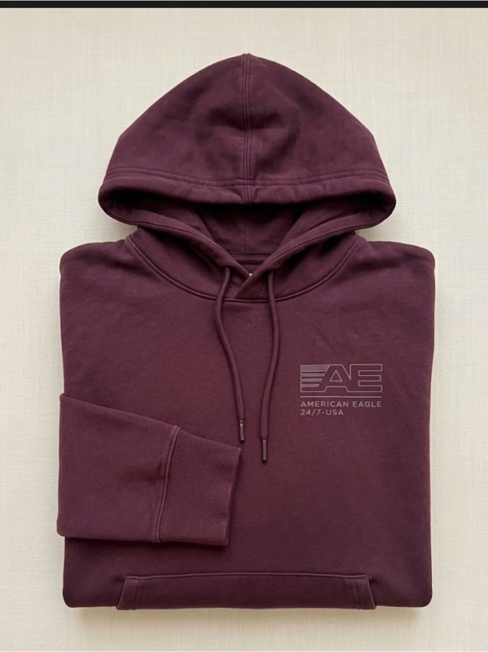 American Eagle Outfitters Maroon Hooded Pullover